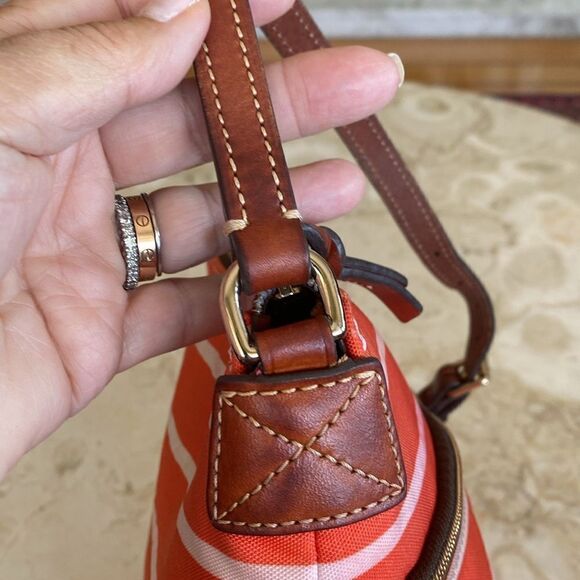 Dooney & Bourke Leather & Striped Canvas Shoulder Bag - Picture 5 of 16